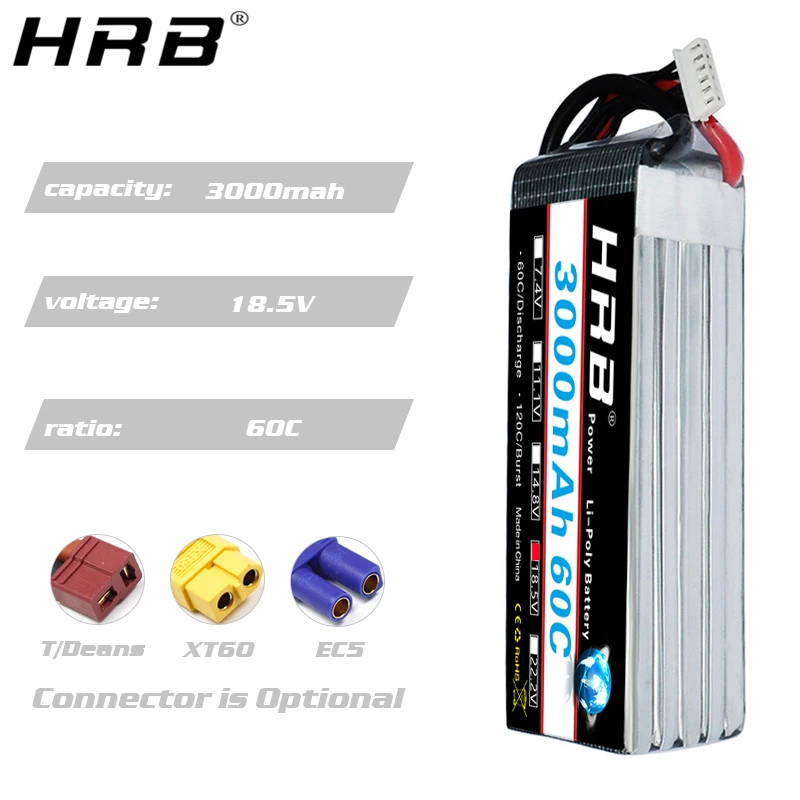 Batería lipo HRB 2S 3S 4S 6S 5 - 4S Lipo Battery 14.8V 6000Mah reseña y precio